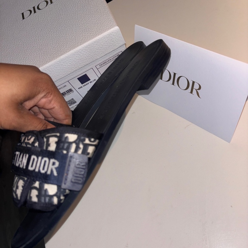 Dior Deep Blue Logo Slides - Picture 4 of 9